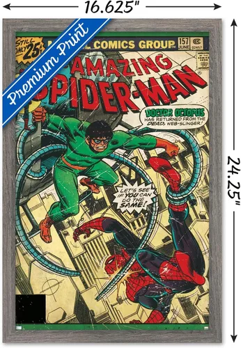 Miniatura 3 de Marvel Comics Spider-Man - Póster de pared Amazing Spider-Man #157, 22.4 pulgadas de largo x 14.7 pulgadas de ancho, versión enmarcada de madera
