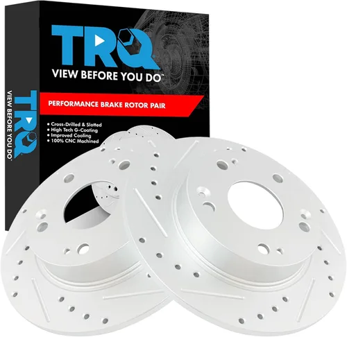 Miniatura 73 de TRQ Juego de rotores de freno de rendimiento trasero con revestimiento G premium compatible con Mazda 6 2014-2021