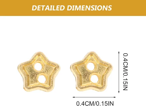 Miniatura 2 de 100 mini botones de estrella para manualidades, manualidades, muñecos de felpa rellenos, proyectos de álbumes de recortes, dorado, 100