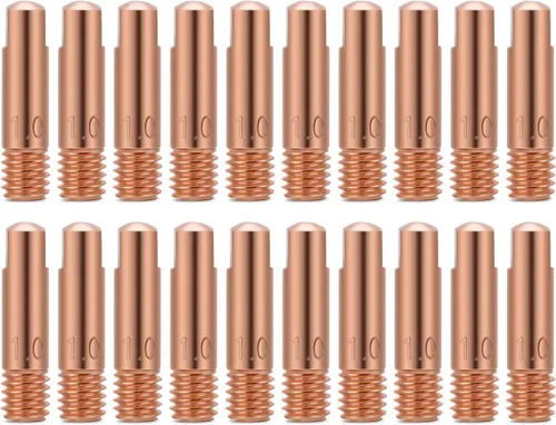 20 puntas de contacto de cobre, puntas de contacto de soldadura para consumibles de antorcha de soldadura 15AK MIG/MAG (0.039 pulgadas)