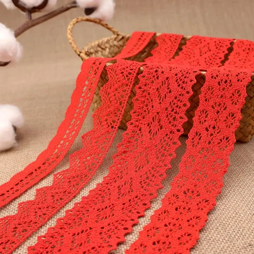 Miniatura 12 de Cinta de encaje beige de 8 yardas, ribete de encaje de algodón, encaje de ganchillo para costura, para manualidades, envoltura de regalo, decoración