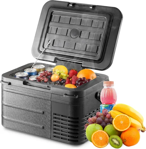 Miniatura 9 de Erivess Refrigerador portátil de 12 voltios, congelador compresor de 12QT (11L), 12/24V CC y 110-240V CA, modo dual -4℉~68℉, refrigerador
