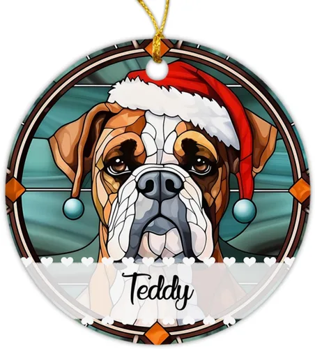 Miniatura 14 de Airedale Terrier - Adorno de Navidad para perro, regalo para Acción de Gracias, perros personalizados con sombrero de Navidad, adornos de Airedale