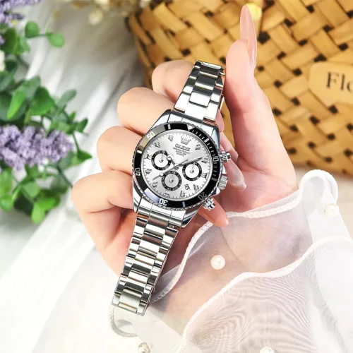 Miniatura 7 de OLEVS - Reloj de mujer de moda, reloj de vestir con diamantes, para mujer, analógico, de cuarzo, acero inoxidable, impermeable, luminoso, con fecha