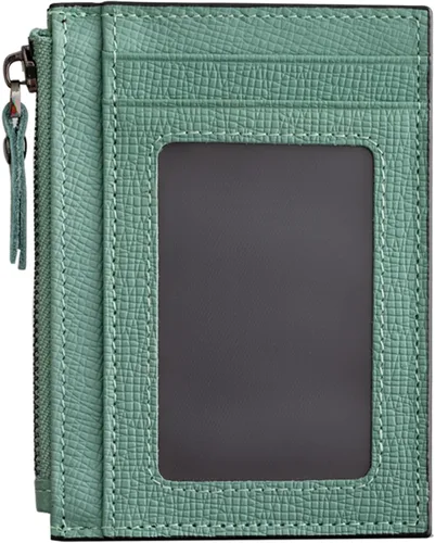 Miniatura 17 de Cartera delgada para mujeres de piel pequeña con bloqueo RFID, tarjetero minimalista con bolsas para monedas y fundas, Negro, Moderno