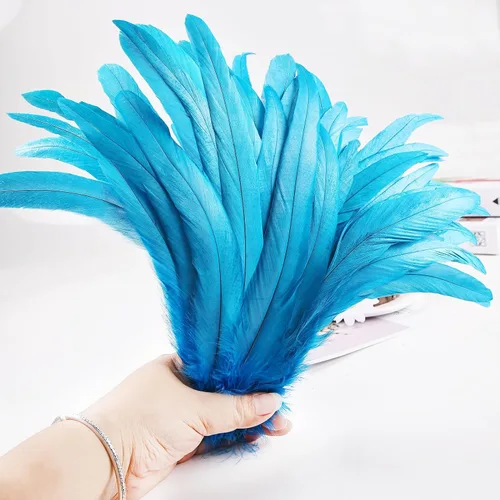 Miniatura 5 de iHUFeather Plumas de cola de gallo naturales, 50 plumas de cola de gallo de 10 a 12 pulgadas de largo, a granel para manualidades, disfraces
