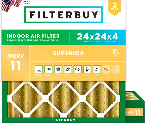 Miniatura 46 de Filterbuy Filtro de aire MERV 11 de 8 x 14 x 1 pulgadas para defensa de mascotas y alergias (paquete de 2), filtros electrostáticos plisados