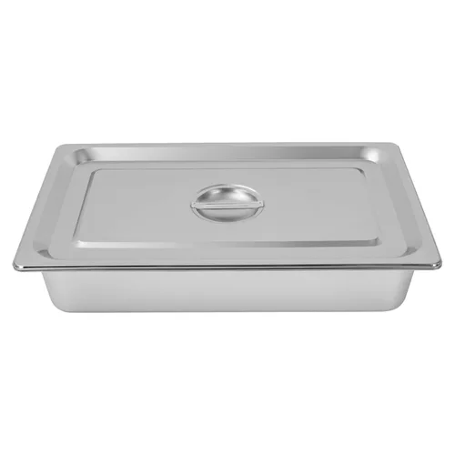 Miniatura 2 de Hotel Pan - Sartenes de acero inoxidable con tapa, paquete de 3 bandejas de vapor perforadas de 2.6 pulgadas y 4 pulgadas de profundidad para mesa