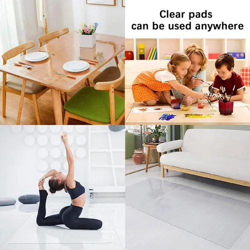Miniatura 4 de Alfombrilla de suelo duro para silla de oficina, cubierta protectora de suelo de PVC transparente, antideslizante, impermeable, 0.079 in, protector