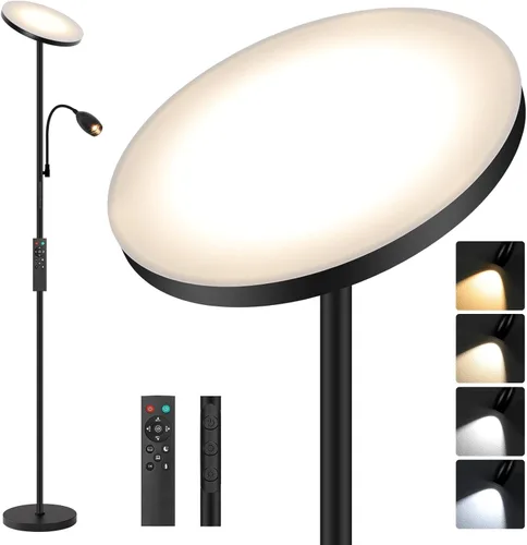 Miniatura 9 de Lámpara de pie de lectura, lámpara LED de 72 pulgadas de alto con cuello de cisne flexible, foco con zoom regulable, lámpara de pie de haz