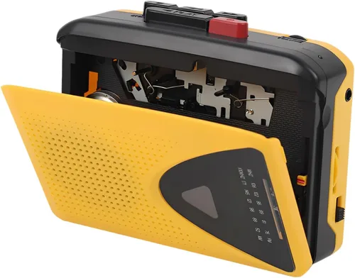 LICAEVEY Reproductor de casete portátil con radio AM FM, reproductor de cinta retro integrado altavoz y micrófono, conector de auriculares para