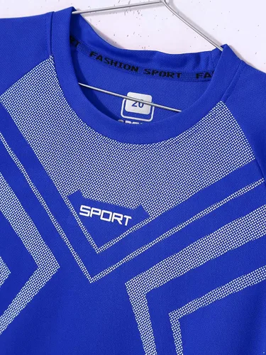 Miniatura 5 de Fldy Conjunto de camisetas y pantalones cortos de fútbol para niños, de secado rápido, uniforme de entrenamiento de equipo deportivo, manga corta