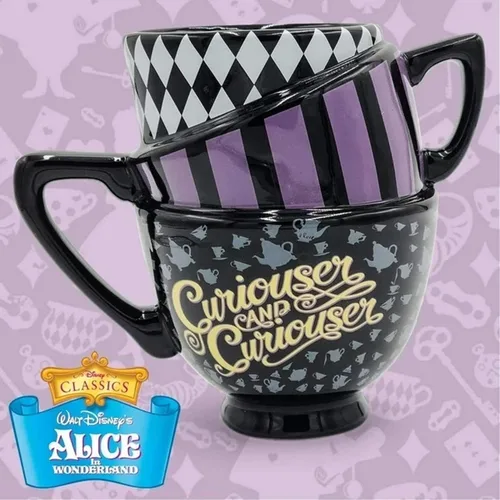 Miniatura 6 de Silver Buffalo Disney Alicia en el país de las maravillas Taza de té apiladas de cerámica esculpida en 3D, 20 onzas (591.4 ml)
