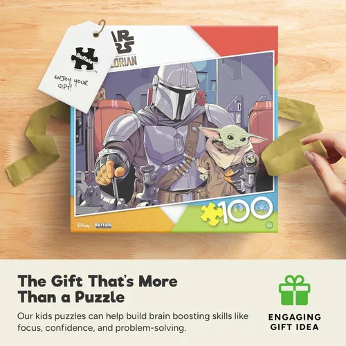 Miniatura 6 de Buffalo Games Star Wars The Mandalorian & The Child - Rompecabezas de 100 piezas de 15 x 11 pulgadas, incluye póster, rompecabezas para niños de 6 a