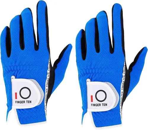 Miniatura 9 de FINGER TEN Guantes de golf para hombre para golfista diestro o zurdo, agarre para lluvia, valor 2 unidades, guante de golf para mano izquierda