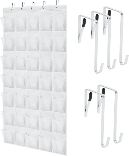 Miniatura 20 de Gorilla Grip - Zapatero para colgar en la puerta, 24 bolsillos de malla para sostener hasta 40 libras, organizador para parte trasera del armario