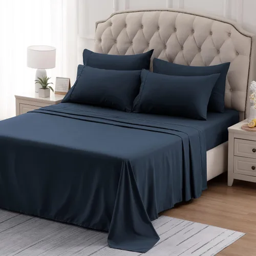 Miniatura 4 de Sleep Zone - Juego de sábanas suaves y frescas de 4 piezas sábana bajera, encimera y fundas de almohada, no se arrugan ni se decoloran, bolsillo