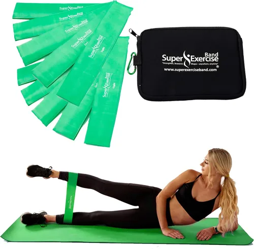 Miniatura 13 de Mini bandas de bucle extra largas sin látex de 14 x 3 pulgadas de EE. UU. en 3, 5, 10 paquetes de 10 unidades. 10 fortalezas para entrenamiento