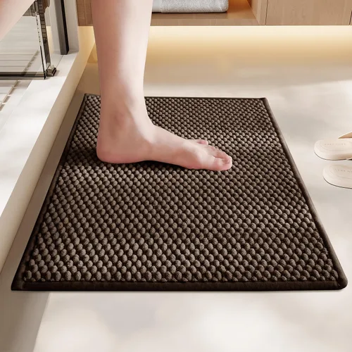 Miniatura 12 de BULULOM Alfombras de baño de chenilla, antideslizantes, absorbentes, de secado rápido, delgadas, lavables, para suelo de baño, ducha, fregadero