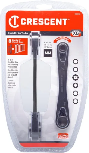 Miniatura 4 de Crescent CX6DBM2 - Juego de llaves métricas de trinquete de óxido negro 4 en 1 de 2 piezas X6
