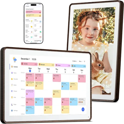 Miniatura 12 de Dragon Touch Calendario digital de 15.6 pulgadas y tabla de tareas, planificador familiar inteligente con pantalla táctil interactiva, marco
