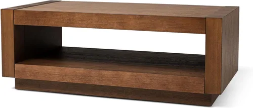 Miniatura 11 de Maven Lane Artemis Mesa de Café – Mesa Rectangular de 45 cm con Almacenamiento – Madera Sólida Negra – Ideal para Sala de Estar y Salón