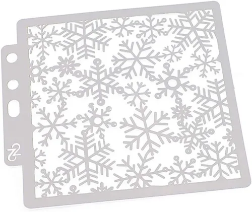 Miniatura 2 de Plantillas de pintura de plástico PET con diseño hueco de copo de nieve, perfectas para diseño textil, decoración de pared, ventana, papel, álbumes