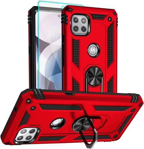 Miniatura 11 de Funda para teléfono Motorola One 5G Ace, Moto One 5G Ace con protector de pantalla HD, [grado militar de 16 pies probada en caídas], anillo