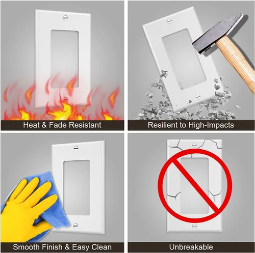 Miniatura 3 de Placa decorativa de pared de 1 banda, cubierta de enchufe de receptáculo, para interruptores de luz, atenuadores, GFCI, receptáculo, salida USB