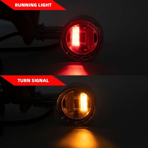 Miniatura 2 de FATECIM 2 luces LED de señal de giro para motocicleta, luces de conducción de alta resistencia, intermitentes traseros para Bobber Harley, Honda