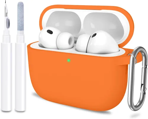 Miniatura 45 de Funda para AirPods Pro 3 con limpiador y protector de silicona suave con llavero para mujeres y hombres, funda para Apple AirPods Pro de 3ª Claro