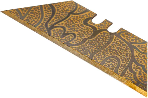 Miniatura 3 de NDZ Performance Repuesto de hoja de acero para cuchillo utilitario Berkling, hoja de navaja personalizada, diseños grabados con láser de doble cara