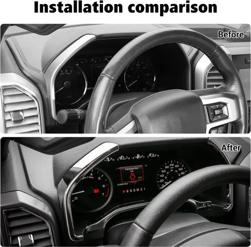 Miniatura 2 de Voodonala Moldura cromada de salpicadero para Ford F150 F250 F350 Super Duty 2015, 2016, 2017, 2018, 2019, 2020, cromado Cromo