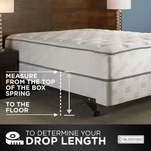 Miniatura 6 de Falda de cama con volantes con esquinas divididas, tamaño King, falda de cama de 14 pulgadas (disponible en 16 colores)