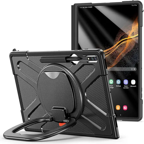 Miniatura 22 de Dteck Funda inteligente de cuero para Samsung Galaxy Tab S8 Ultra de 14.6 pulgadas 2022, azul con bolsillo frontal, soporte de múltiples ángulos
