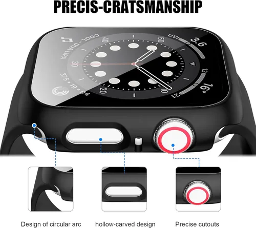 Miniatura 3 de 14 paquetes de fundas para Apple Watch con protector de pantalla de vidrio templado para Apple Watch Series 9/8/7 de 41 mm, Anotch, cubierta 14
