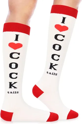 Bibalabili Calcetines divertidos "I Love Cocktails" para rodillas, calcetines de tubo para fiesta, regalos de broma para Navidad, regalos de