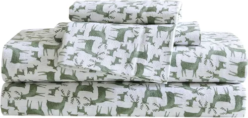 Miniatura 32 de Eddie Bauer - Sábanas de franela tamaño Queen, algodón resistente a las bolitas y arrugas, juego de sábanas con fundas de almohada y sábana ajustada