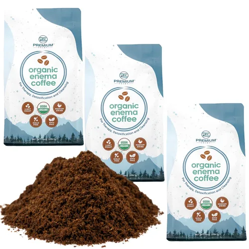 Miniatura 9 de Café orgánico de enema prémium para enemas, tostado ligero, molido medio, grado especial, alto ácido palmítico, cafeína, comercio justo, 1 libra