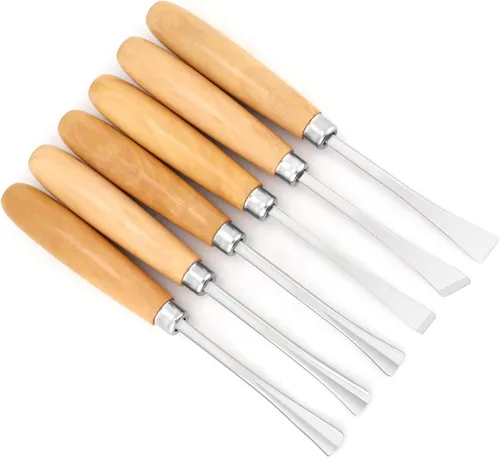 Miniatura 9 de Juego de 6 herramientas de tallado de madera, cinceles de mano profesionales para tallar madera, herramientas de carpintería, herramientas