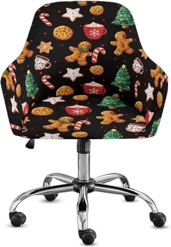 Miniatura 17 de Funda para sillón de invierno con diseño de muñeco de nieve, funda suave para silla de computadora, forro elástico para silla de escritorio, diseño