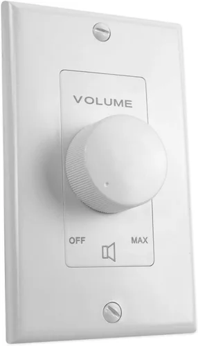 Miniatura 8 de Rockville VOL7035 Controlador de zona de control de volumen de pared negro de 35 W 70 V, atenuación de 11 pasos, acabado negro de 1 banda, diseño