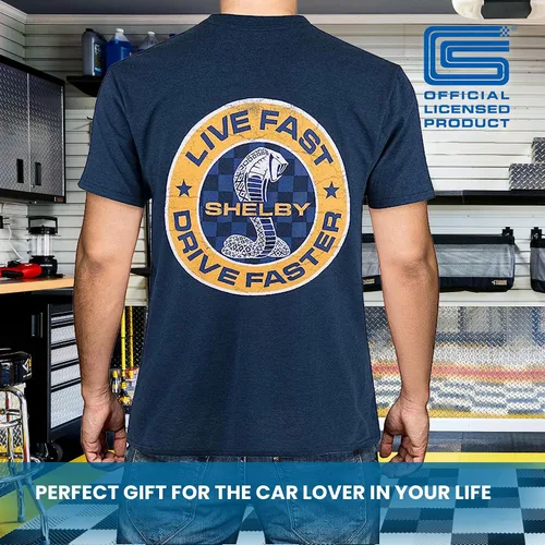 Miniatura 3 de Shelby Cobra Snake Live Fast, Drive Faster Camiseta Indigo