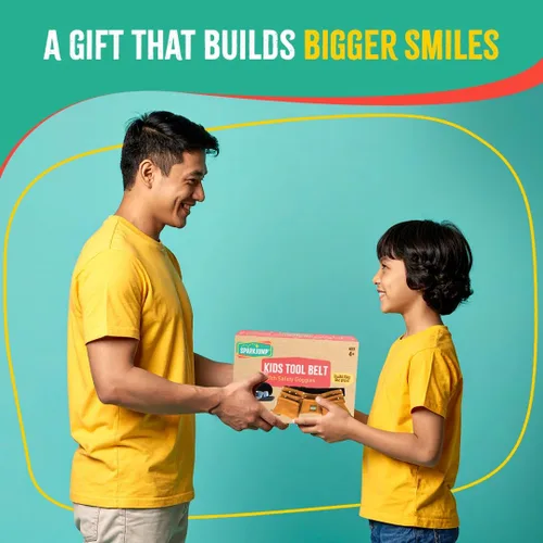Miniatura 8 de Cinturón de herramientas SparkJump para niños marrón, cinturón de herramientas de cuero ajustable para niños pequeños y niños, disfraz de Cinturón