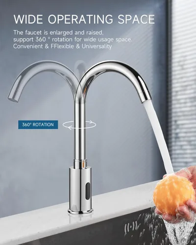 Miniatura 4 de Grifo de baño sin contacto de 3 o 1 agujero, grifo de fregadero con sensor de movimiento, grifo de agua manos libres de hospital con mezclador