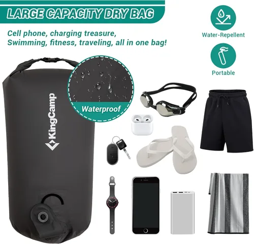 Miniatura 4 de KingCamp Bolsa de bomba de aire, bolsa de compresión enrollable ultraligera, multiusos, impermeable, para exteriores, bolsa de almacenamiento