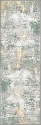 Miniatura 608 de IOHOUZE Alfombra abstracta lavable de 3 x 12 pies para pasillos, antideslizante para cocina, camino de entrada de lana sintética para interiores