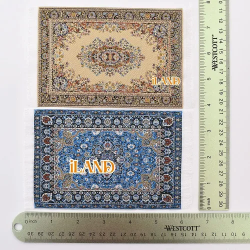 Miniatura 7 de iLAND Accesorios de casa de muñecas en miniatura vintage de alfombra para muebles de casa de muñecas en escala 1/12 y muñecas de 3 a 12 pulgadas