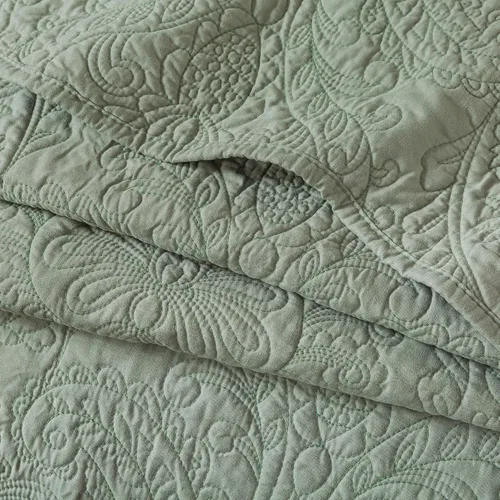 Miniatura 113 de HoneiLife - Juego de colcha de tamaño Queen, juego de ropa de cama de pana bordada de 3 piezas, colcha de lujo, ligera, cálida, para todas las Pana