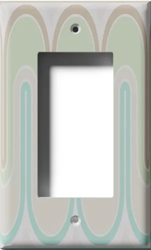 Miniatura 12 de Placa decorativa para cubierta para interruptor de luz, ondas retro verdes, placa de pared de palanca individual Single Toggle